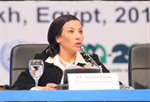 Her Excellency Ms. Yasmine Fouad, Minister of Environment of the Arab Republic of Egypt and President of the fourteenth meeting of the Conference of the Parties (COP 14) to the Convention on Biological Diversity (CBD)